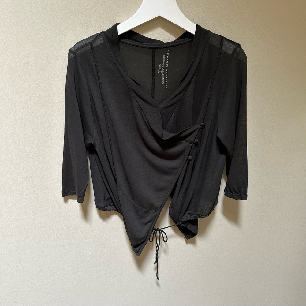 Lurdes Bergada~Summer Collection Asymmetrical Drape Cotton Jersey Top size Large
